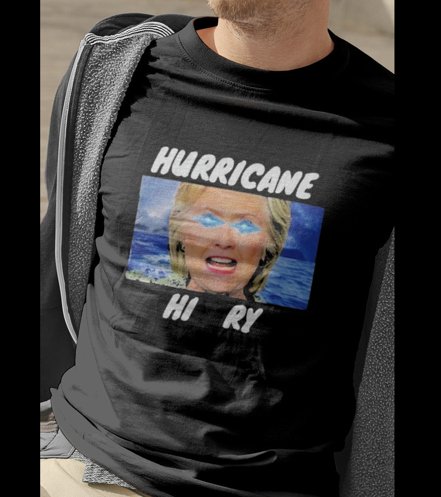 Hurricane Hilary Storm Face With Ocean And Lightning Eyes T-Shirt