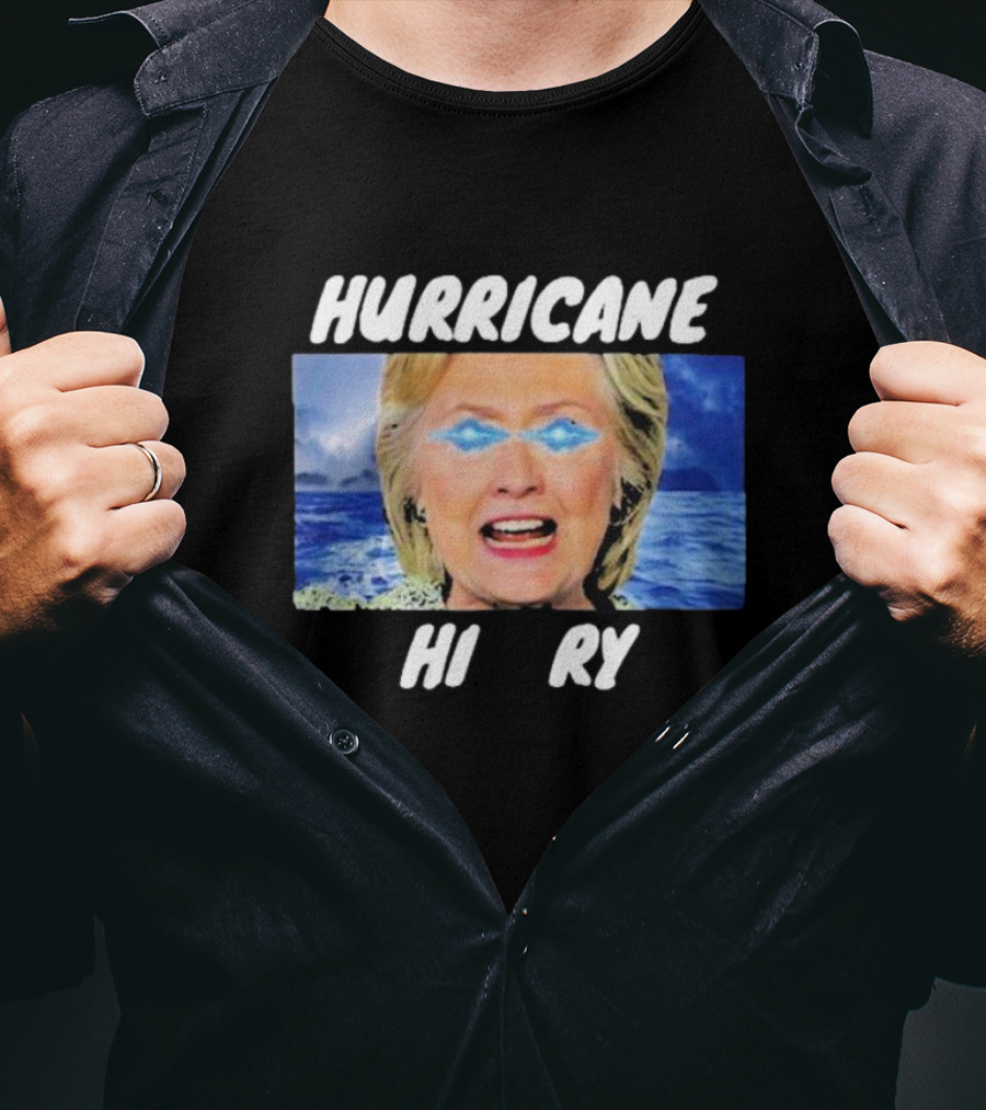 Hurricane Hilary Storm Face With Ocean And Lightning Eyes T-Shirt