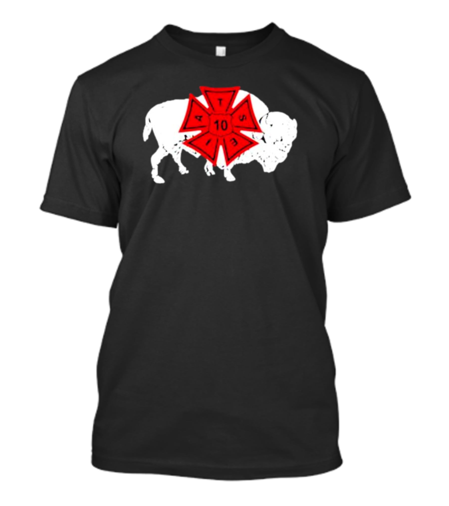 IATSE Local 10 Buffalo NY Union Symbol With Red Crest And White Buffalo T-Shirt