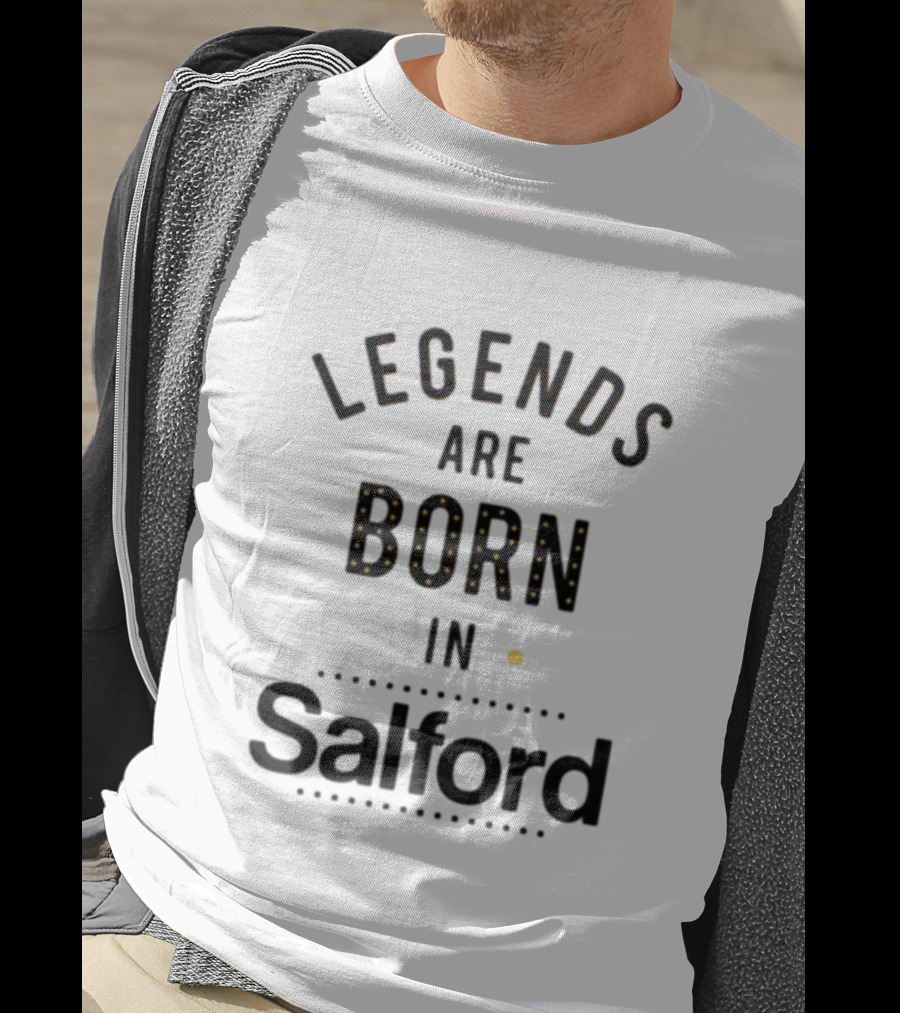 Legends Are Born In Salford Dotted Lettering T-Shirt