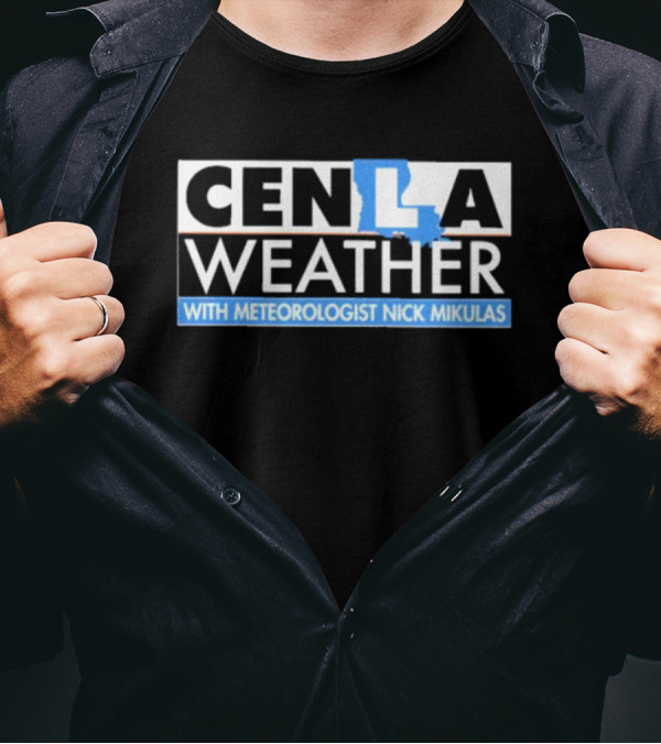 Cenla Weather With Meteorologist Nick Mikulas Louisiana Map T-Shirt