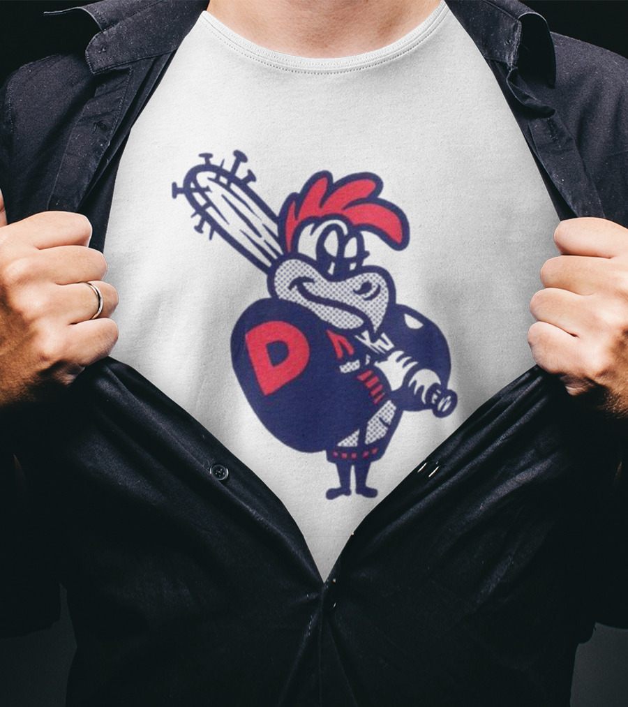 Dac Rooster Baseball Bat Retro Cartoon Character T-Shirt