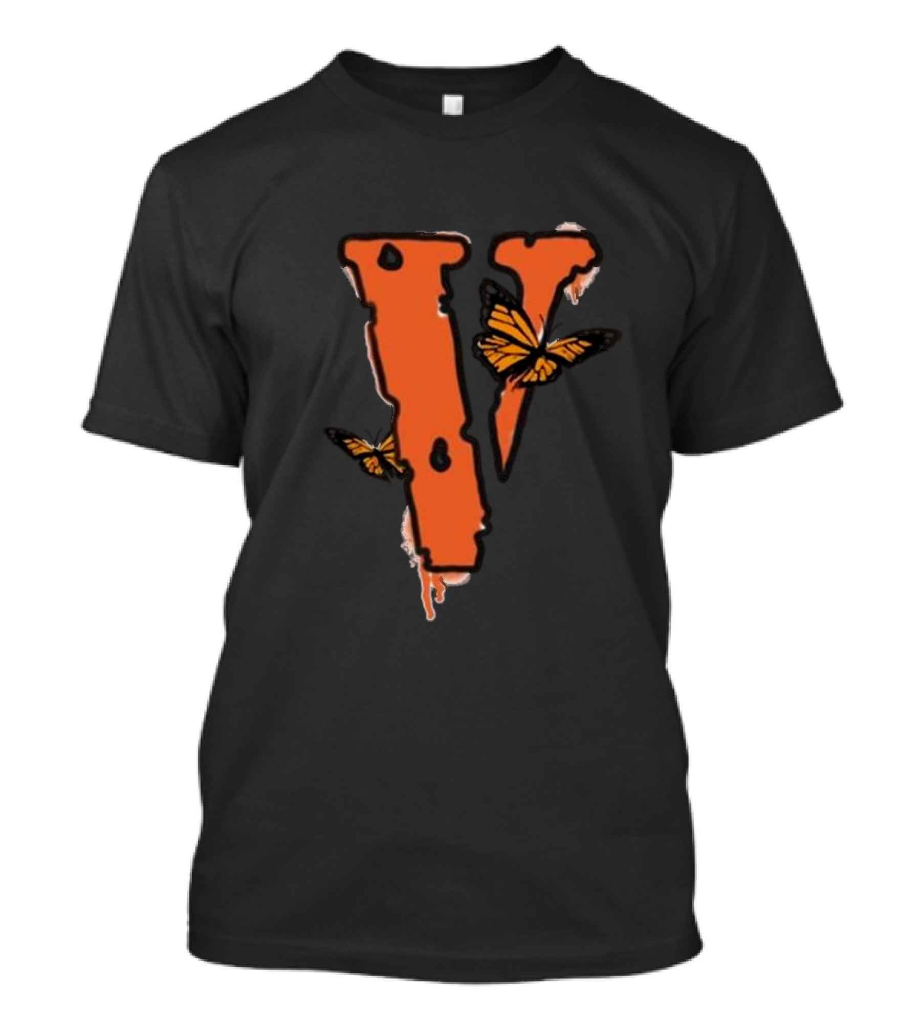 Juice Wrld Vlone Butterfly Logo Collaboration V Letter Monarch T-Shirt