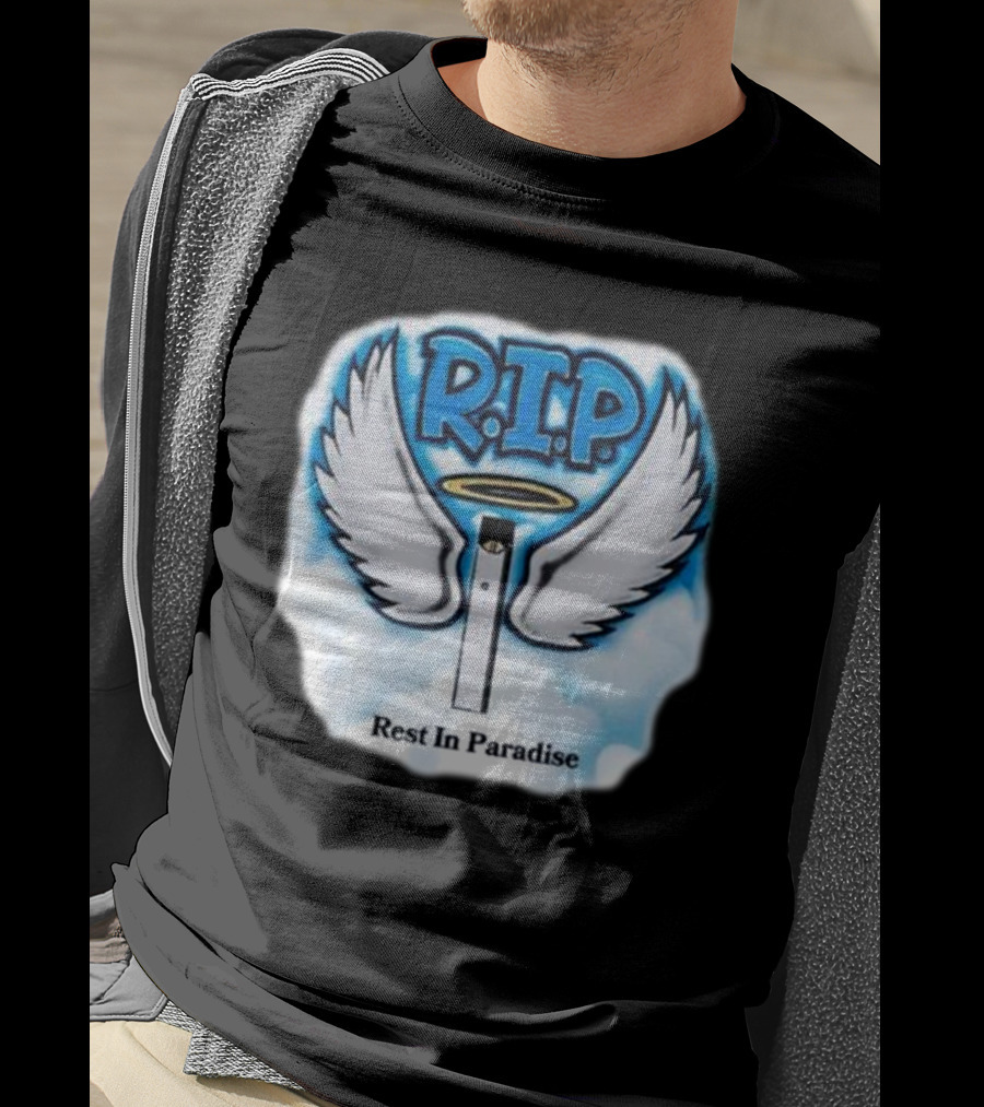 RIP Juul Rest In Paradise Angel Wings Halo Clouds T-Shirt