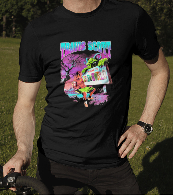 Travis Scott Welcome To Astroworld Bootleg Style Monster Scene T-Shirt