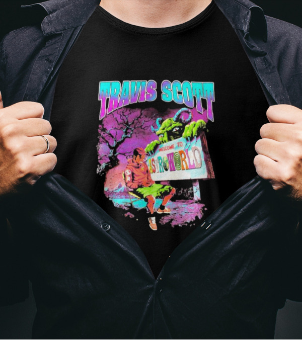 Travis Scott Welcome To Astroworld Bootleg Style Monster Scene T-Shirt