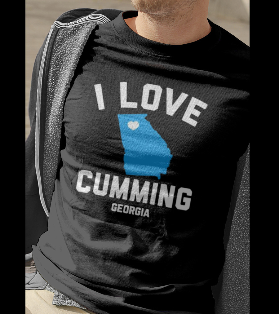 I Love Cumming Georgia Map Heart T-Shirt