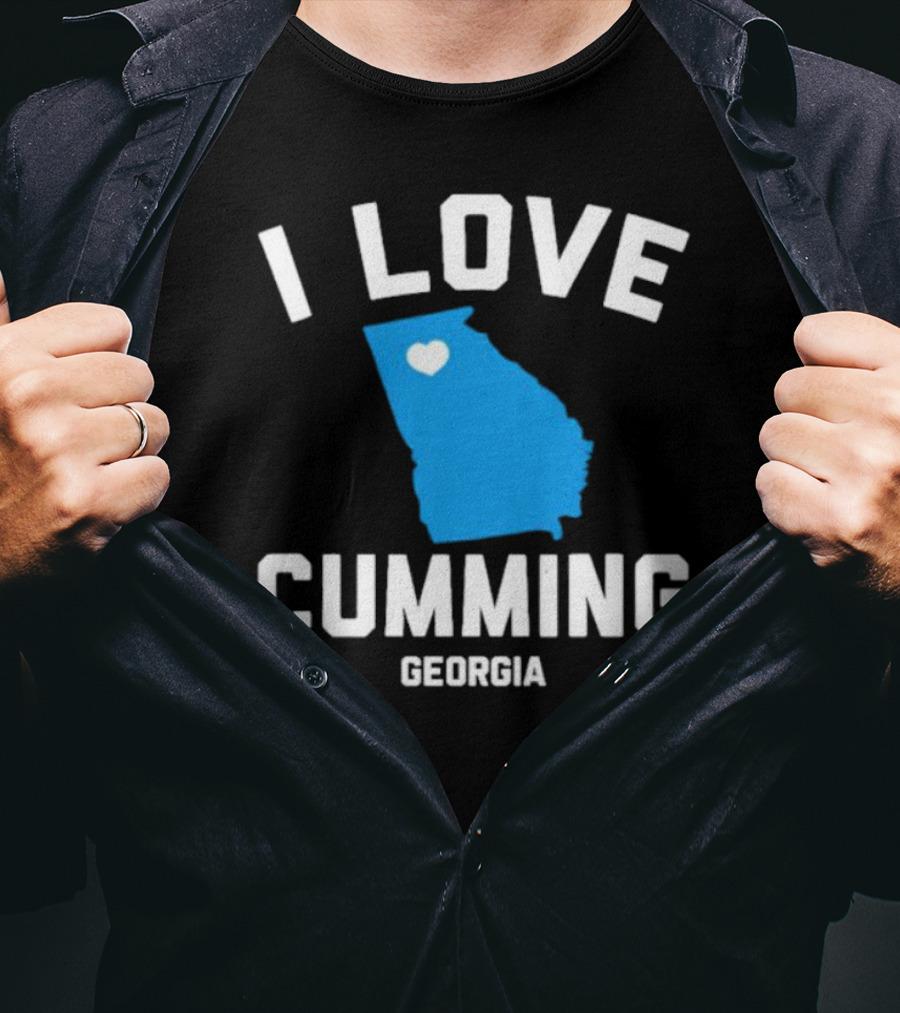I Love Cumming Georgia Map Heart T-Shirt