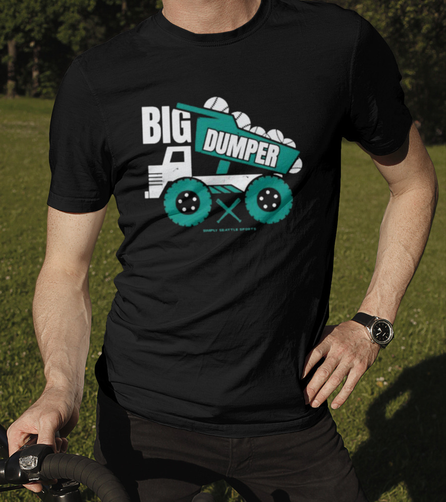Big Dumper Simply Seattle Sports Truck Baseball T-Shirt