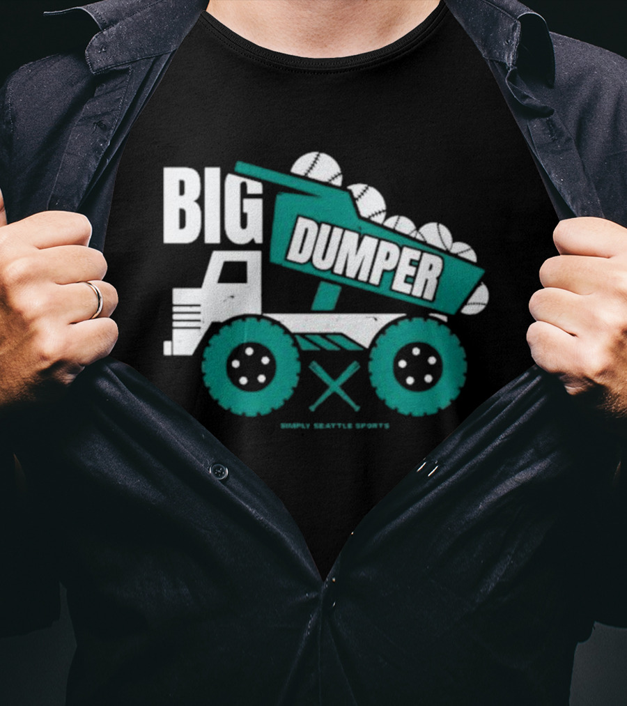 Big Dumper Simply Seattle Sports Truck Baseball T-Shirt