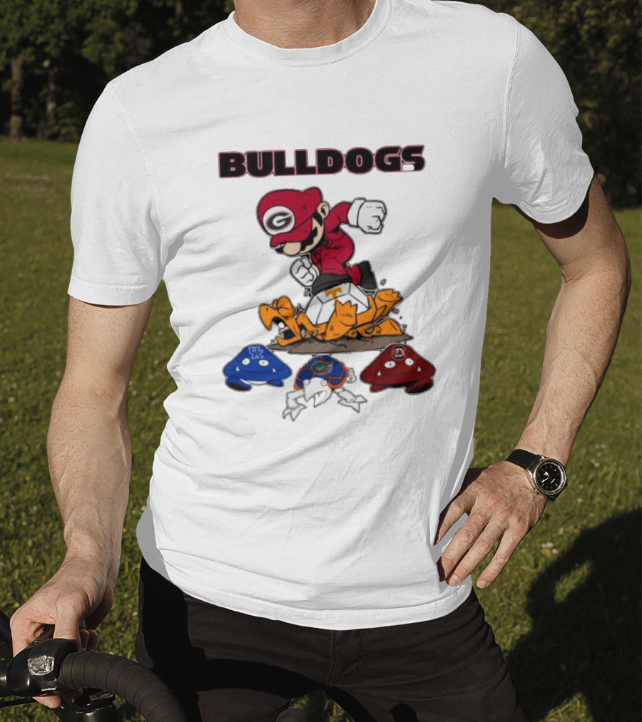 Bulldogs Super Mario Inspired Design With Iconic Gaming Motifs T-Shirt