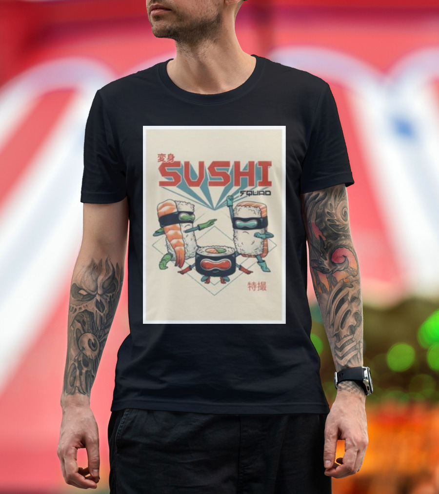 Sushi Squad Retro Style 変身 特撮 T-Shirt