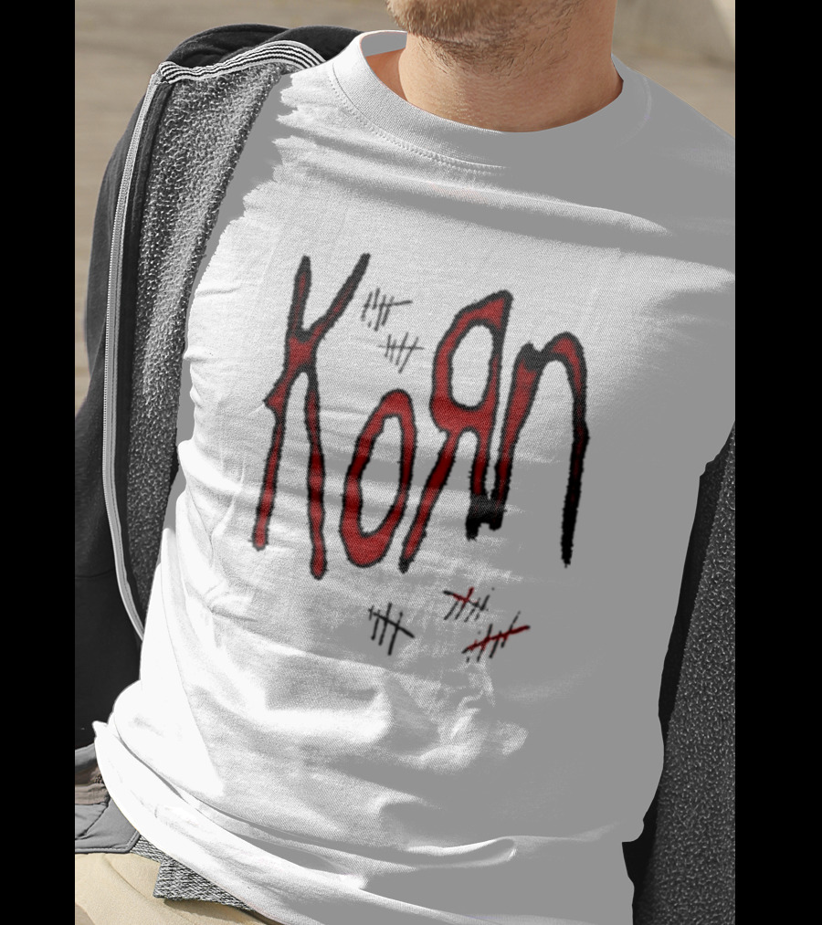 KoЯn Red Logo With Tally Marks T-Shirt