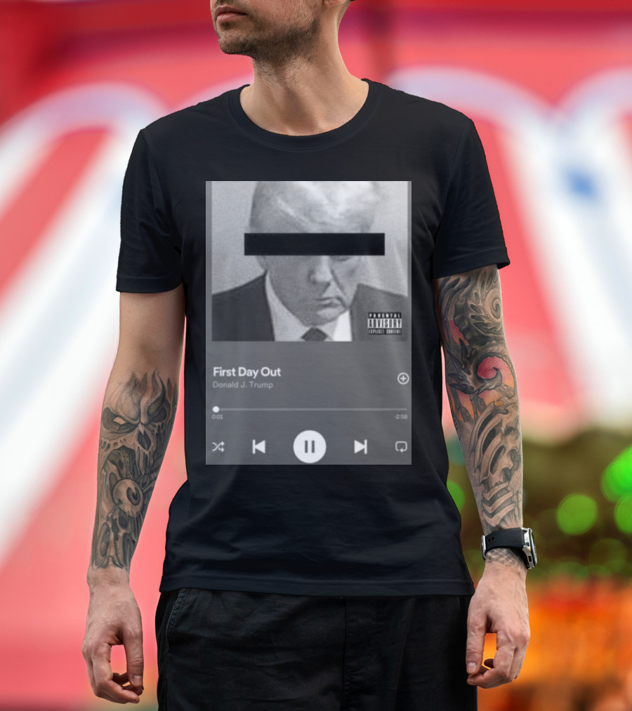 First Day Out Donald J Trump AI Rap Mocking Arrest Hits No. 2 iTunes Spot T-Shirt
