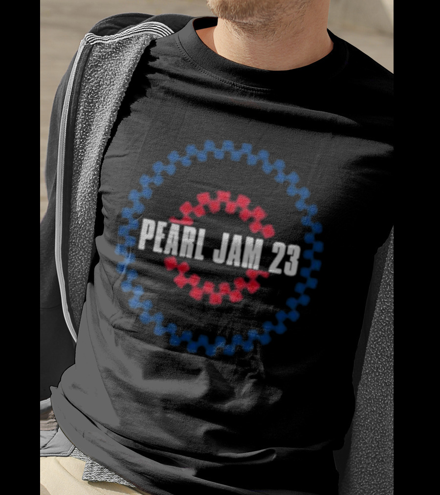 Pearl Jam 23 Blue Red Checkered Circle T-Shirt