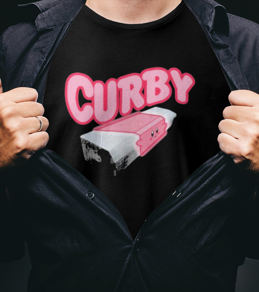 CURBY Pink Brick Character T-Shirt