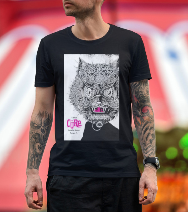 Premium T-Shirt: The Cure Amalie Arena Tampa FL 6.29.23 Intricate Cat Mask T-Shirt The Cure Amalie Arena Tampa FL 6.29.23 Intricate Cat Mask T-Shirt