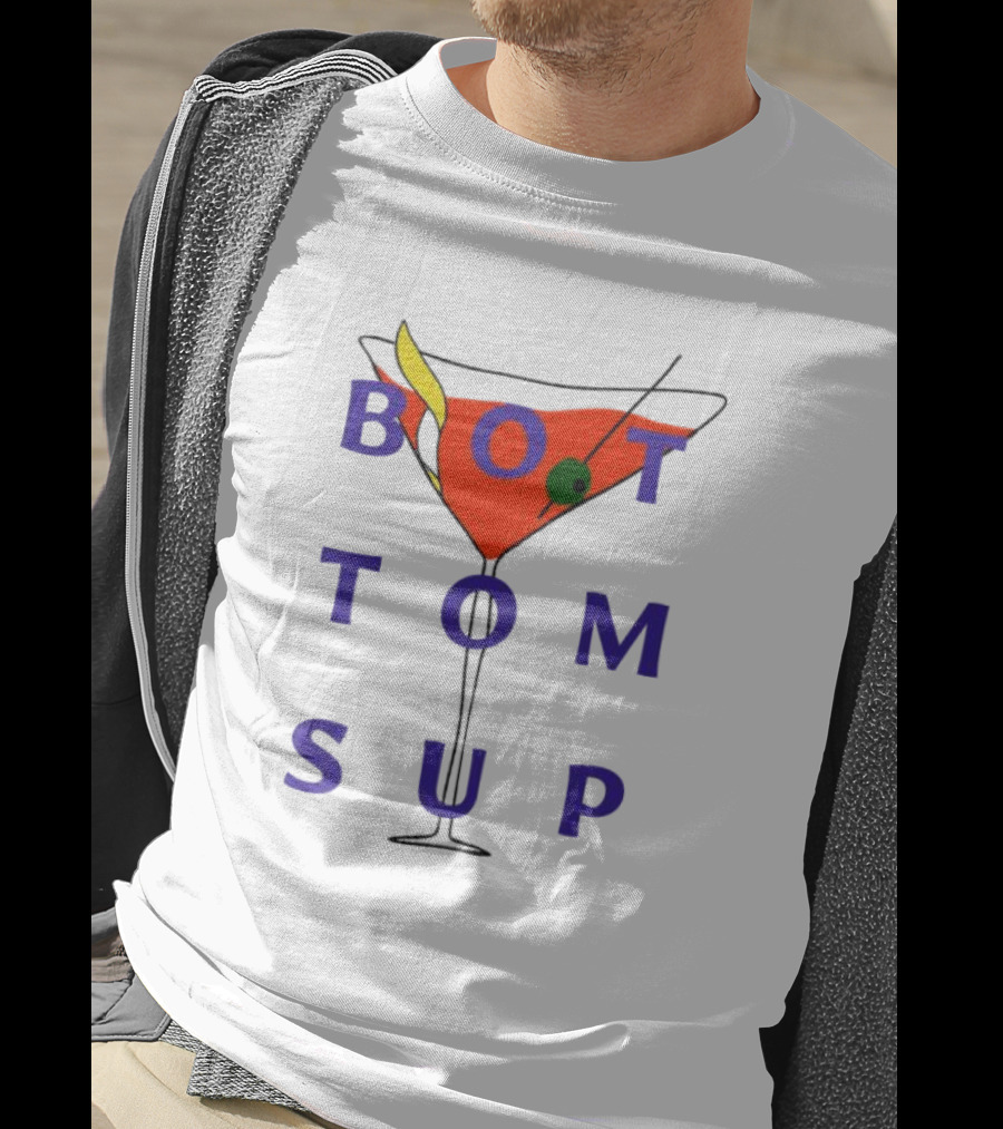 Tyca1 Bottoms Up Cocktail Martini Glass Fun T-Shirt