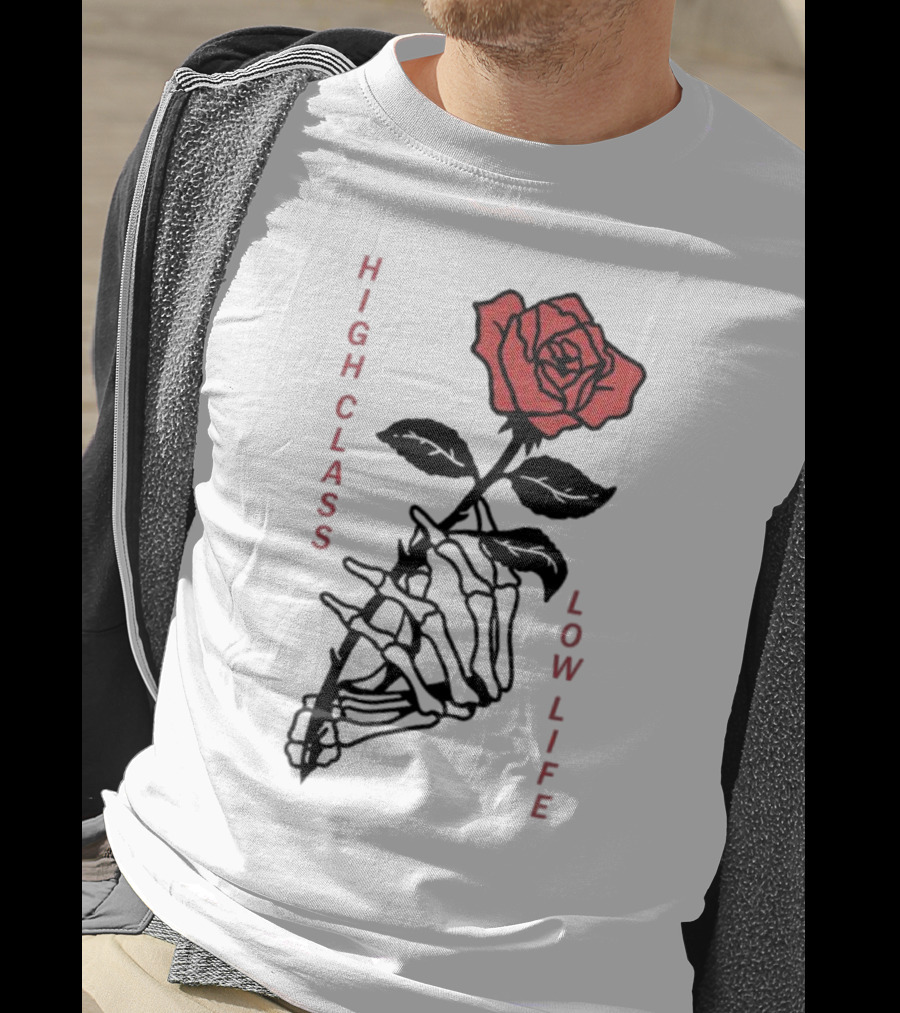 HIGH CLASS LOW LIFE Rose Skeleton T-Shirt