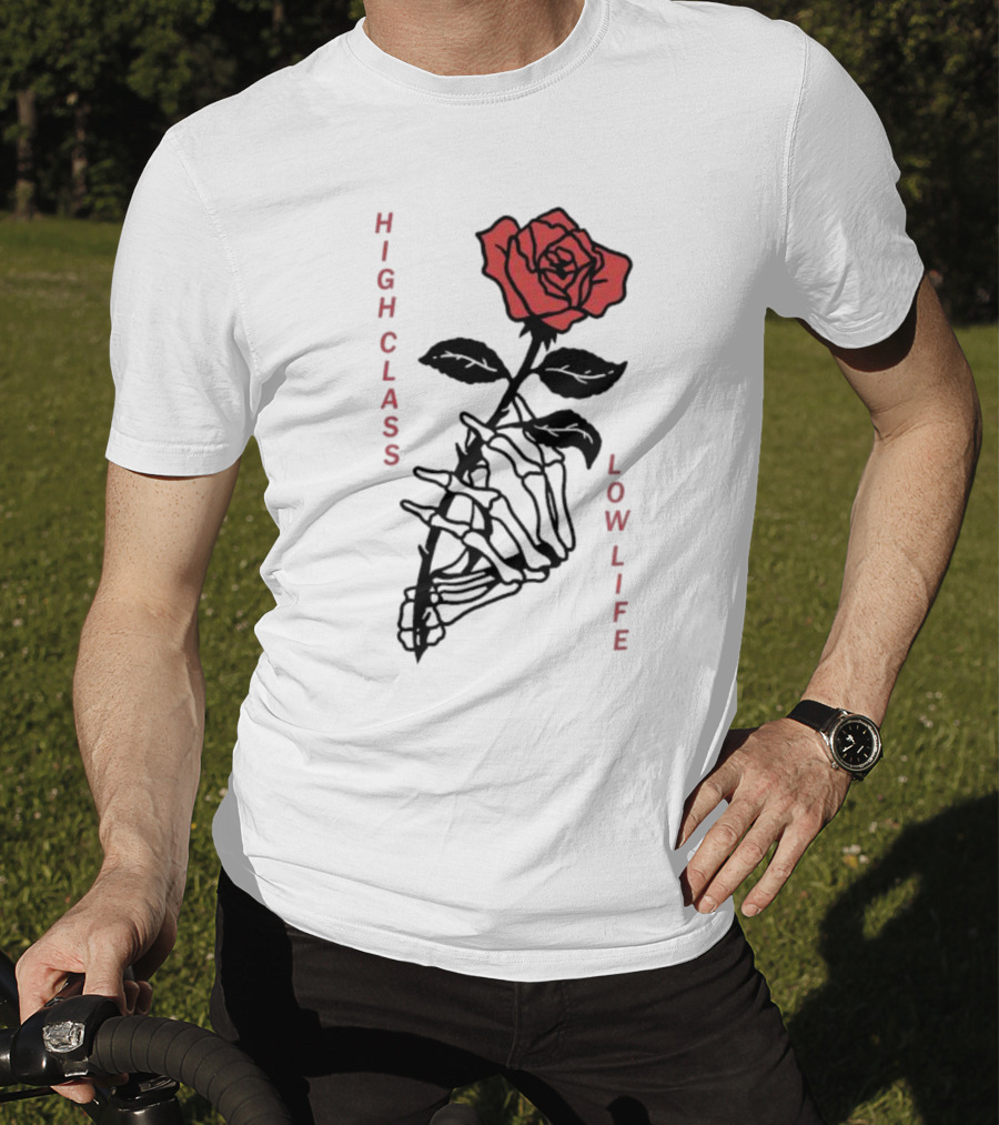 HIGH CLASS LOW LIFE Rose Skeleton T-Shirt