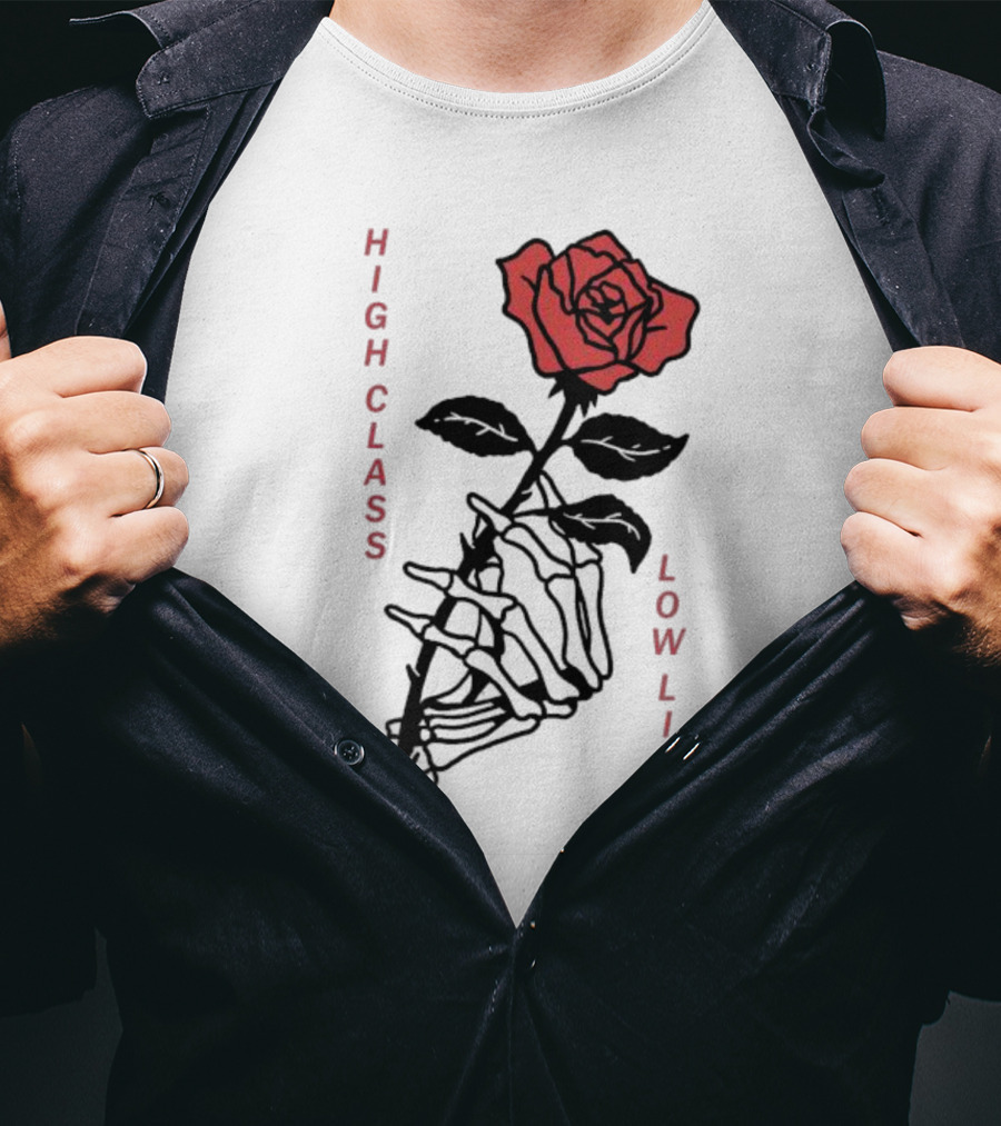HIGH CLASS LOW LIFE Rose Skeleton T-Shirt