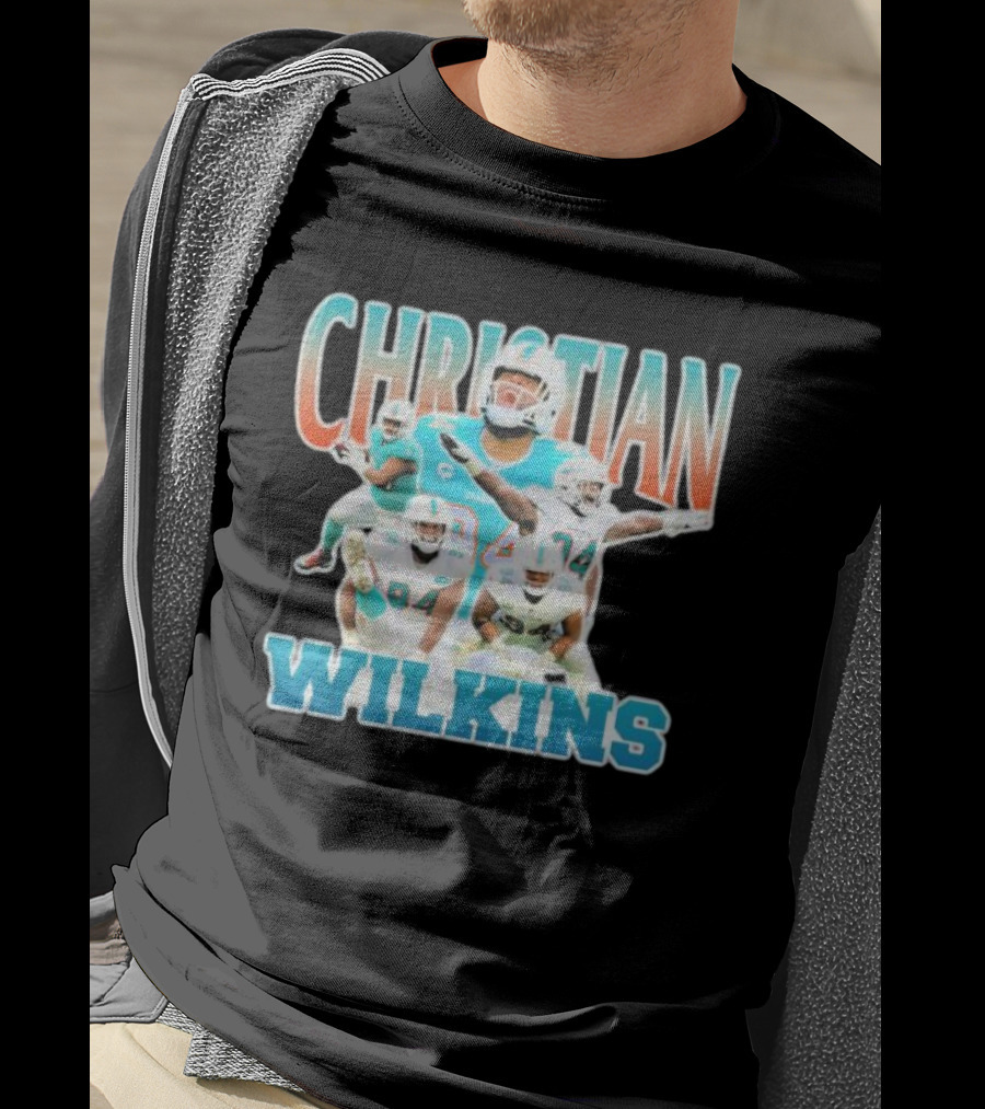 Christian Wilkins Miami Dolphins Football Player Collage T-Shirt