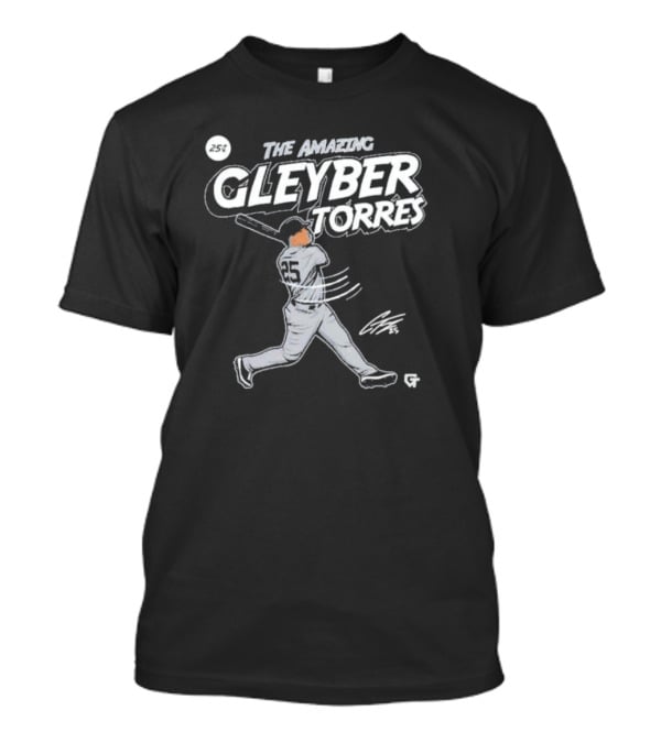 The Amazing Gleyber Torres Comic Book Style With Signature And Baseball Action T-Shirt