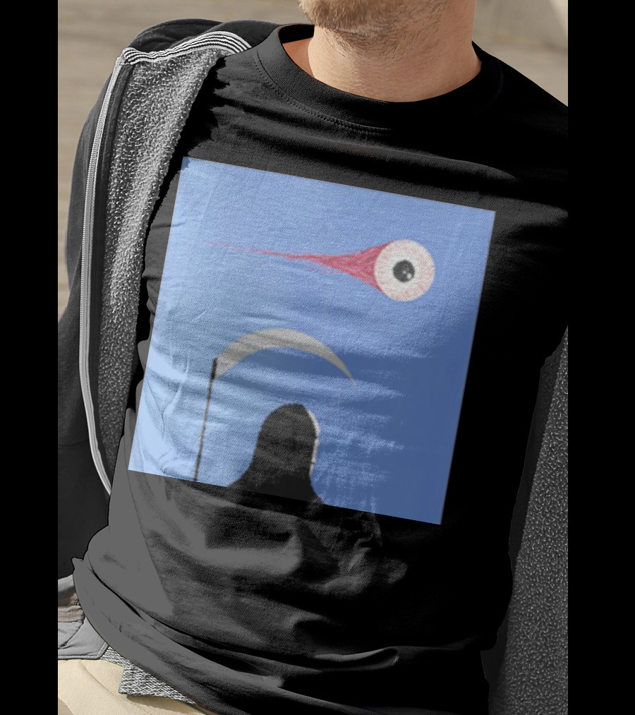 Grim Reaper With Scythe And Eyeball In Blue Sky Doja Cat Merch T-Shirt