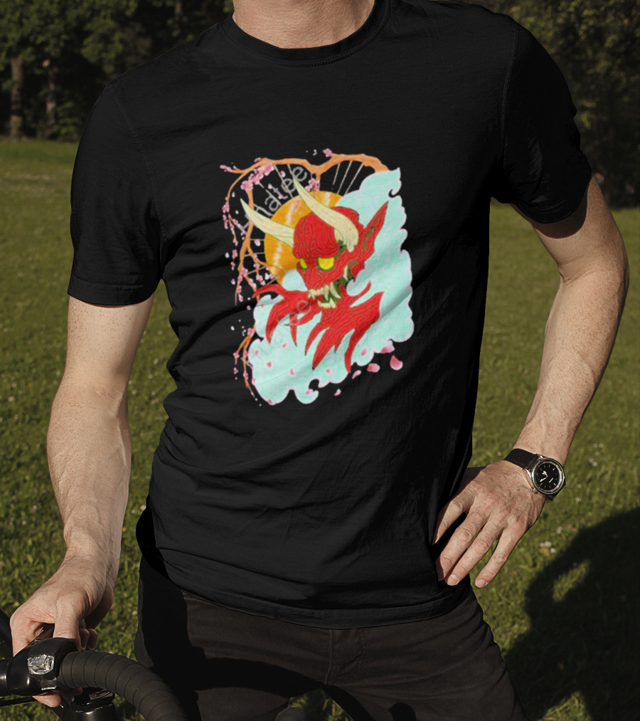 Elvis The Alien Oni Ayylien Clothing Red Demon Mask T-Shirt