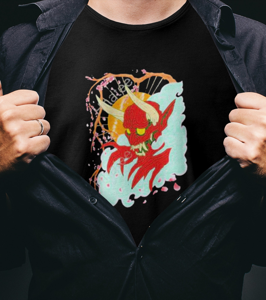 Elvis The Alien Oni Ayylien Clothing Red Demon Mask T-Shirt