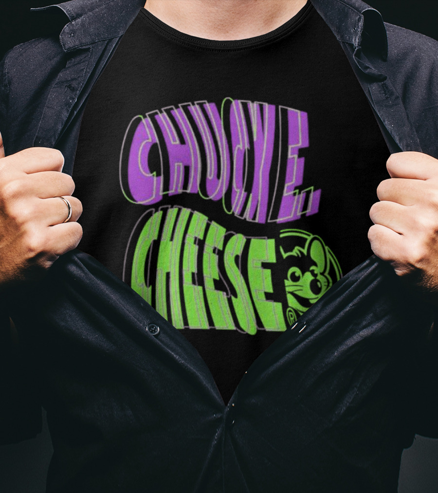 Chuck E. Cheese Spiral Text T-Shirt