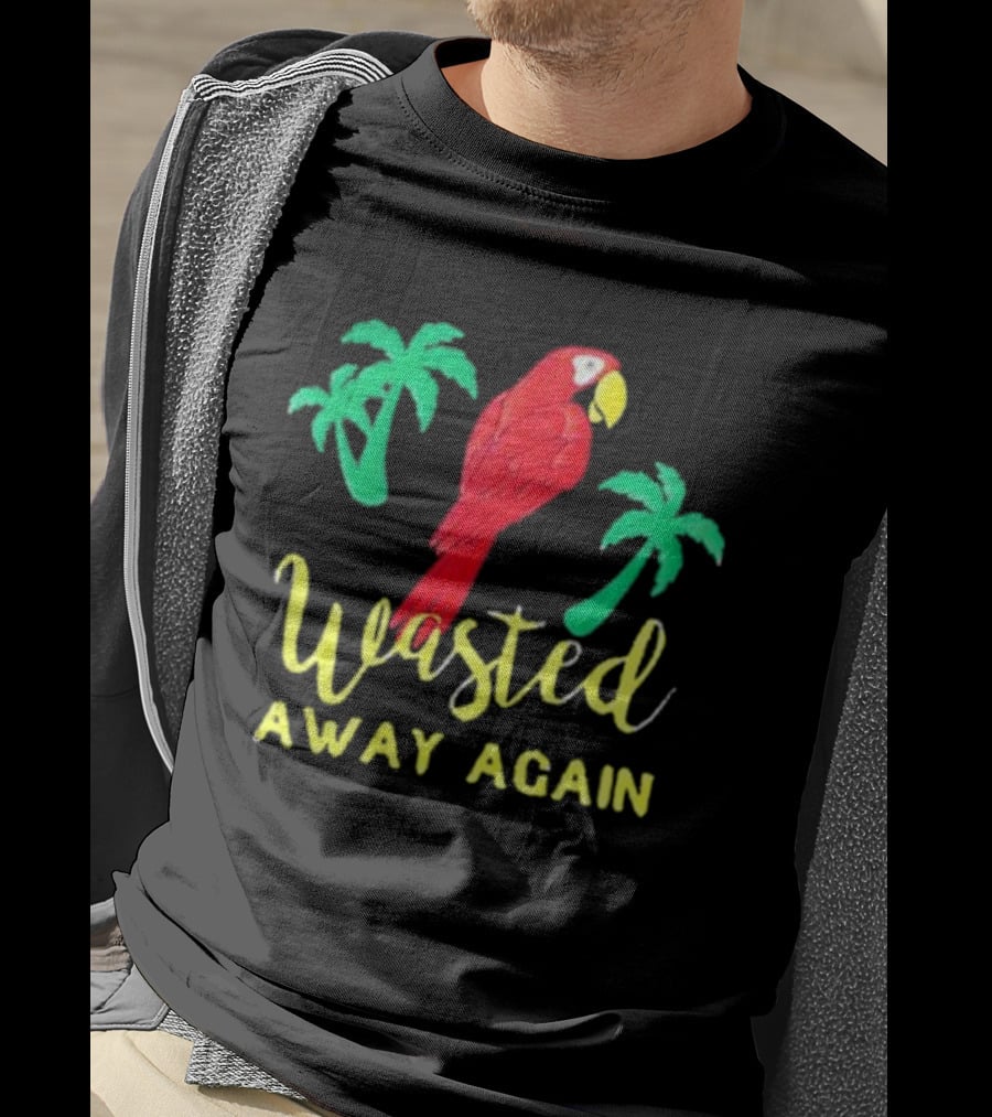 RIP Jimmy Buffett Wasted Away Again Parrot Palm Trees T-Shirt