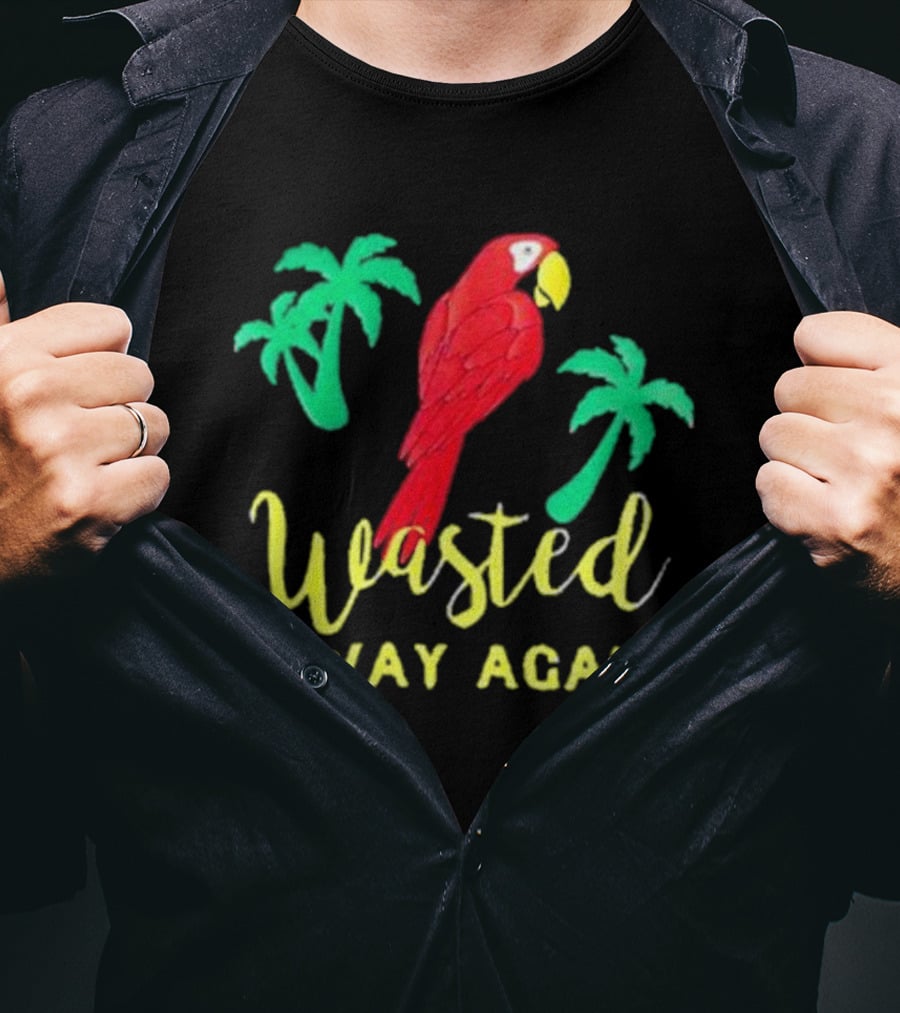 RIP Jimmy Buffett Wasted Away Again Parrot Palm Trees T-Shirt