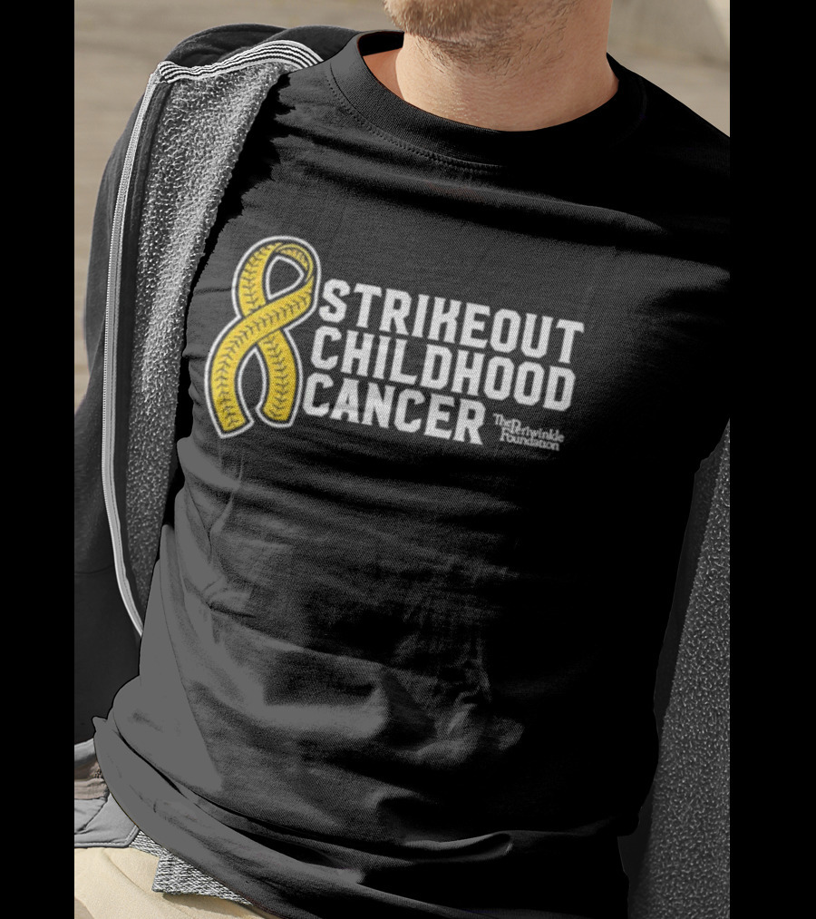 Strikeout Childhood Cancer The Prinkindle Foundation Yellow T-Shirt