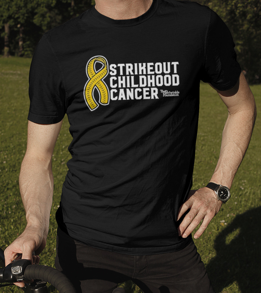Strikeout Childhood Cancer The Prinkindle Foundation Yellow T-Shirt