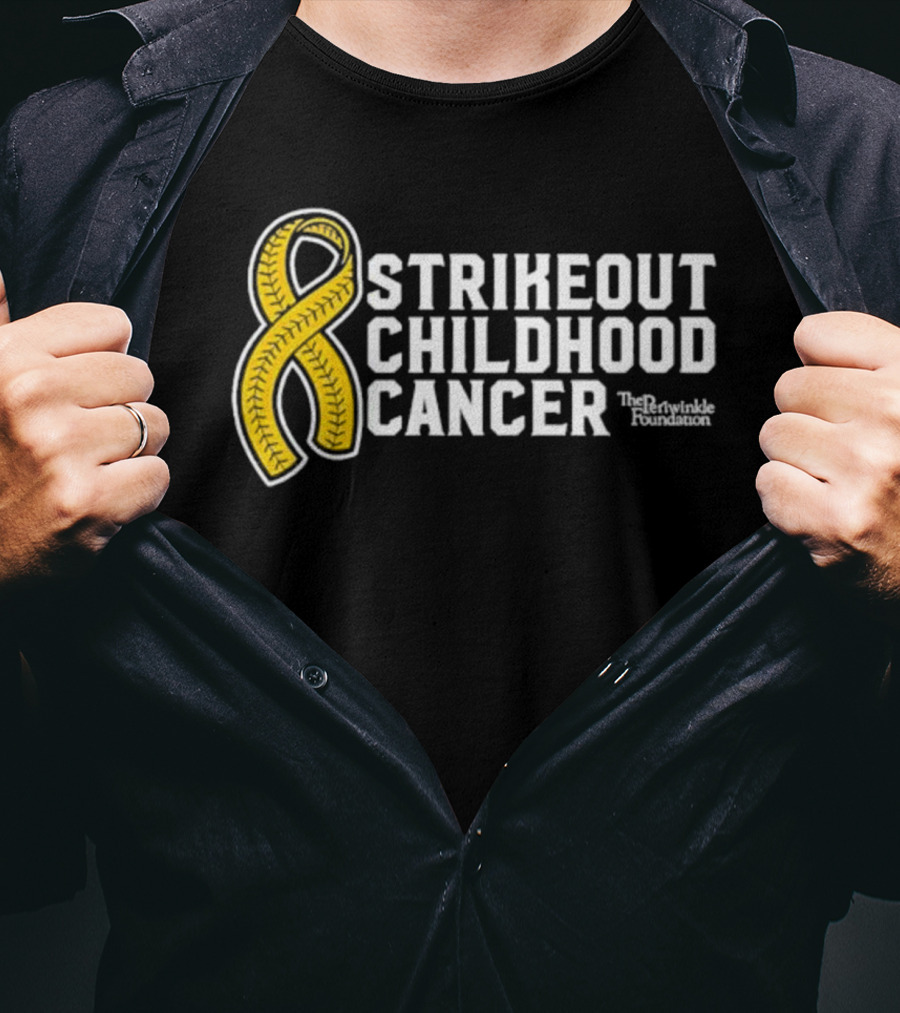 Strikeout Childhood Cancer The Prinkindle Foundation Yellow T-Shirt