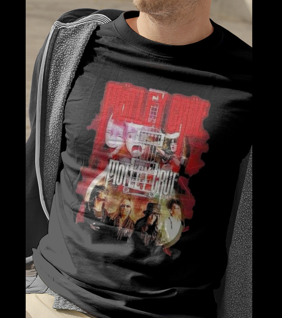 Motley Crue Rock Band Guitar With Faces T-Shirt