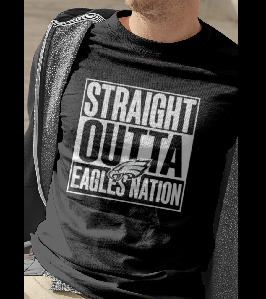 Philadelphia Eagles Straight Outta Eagles Nation Logo Fan Gear T-Shirt