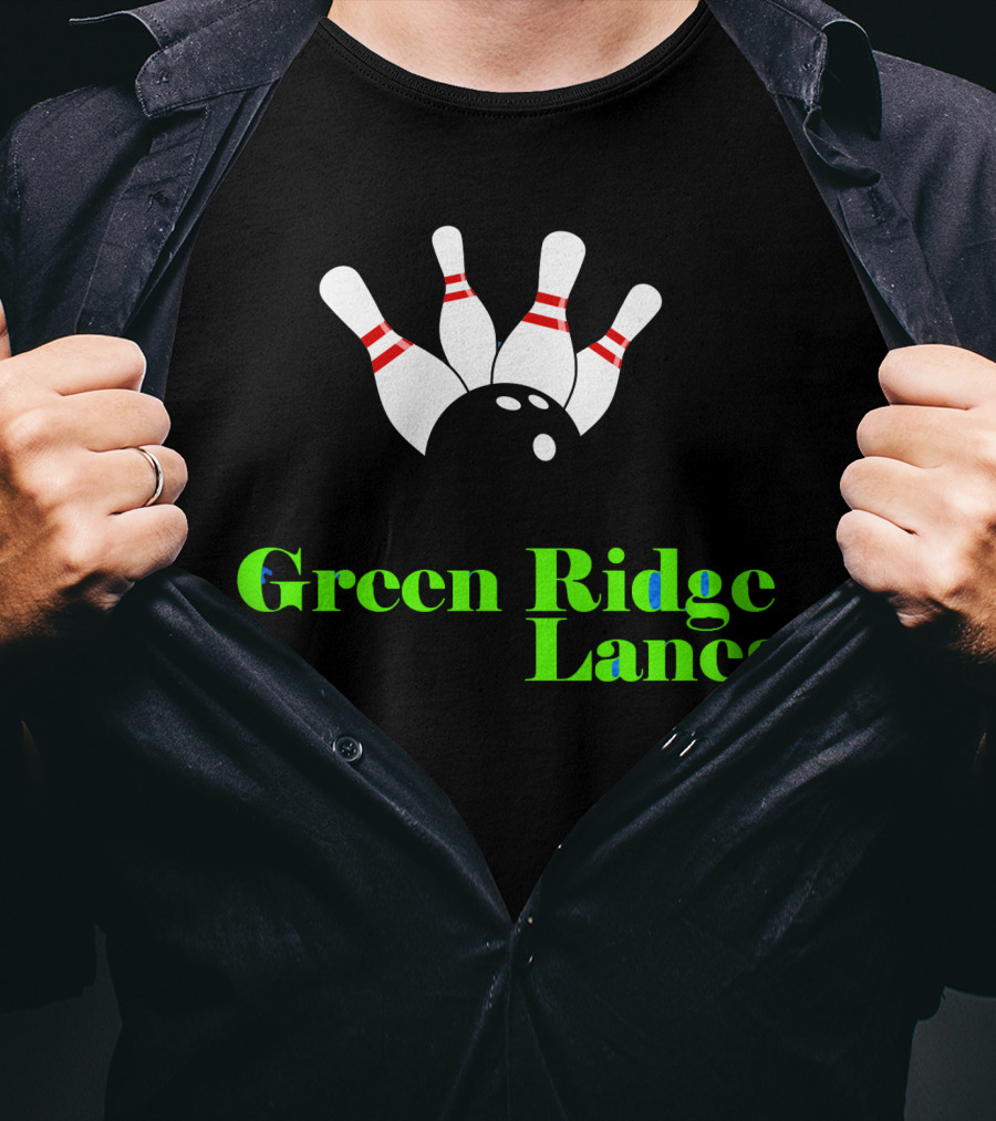 Green Ridge Lanes Bowling Alley Strikes And Pins T-Shirt