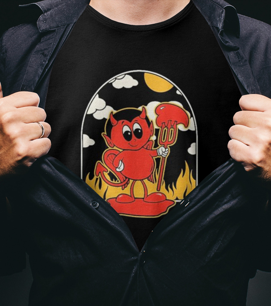 All Time Low Modern Love Cartoon Devil Flames Sun Clouds T-Shirt