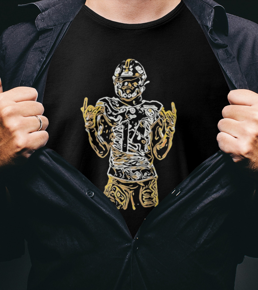 Black And Gold George Football Number 14 Iconic Sports T-Shirt