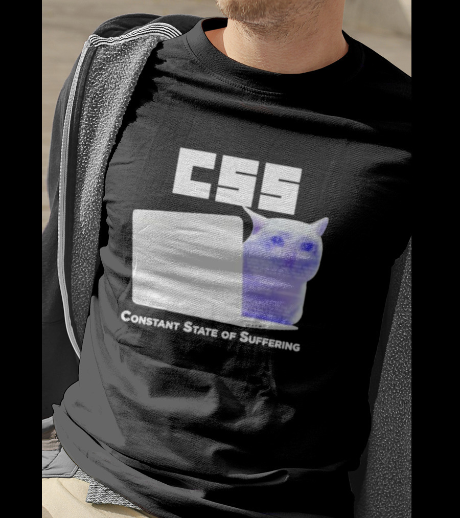 CSS Constant State Of Suffering Cat With Computer Retro Vibe T-Shirt