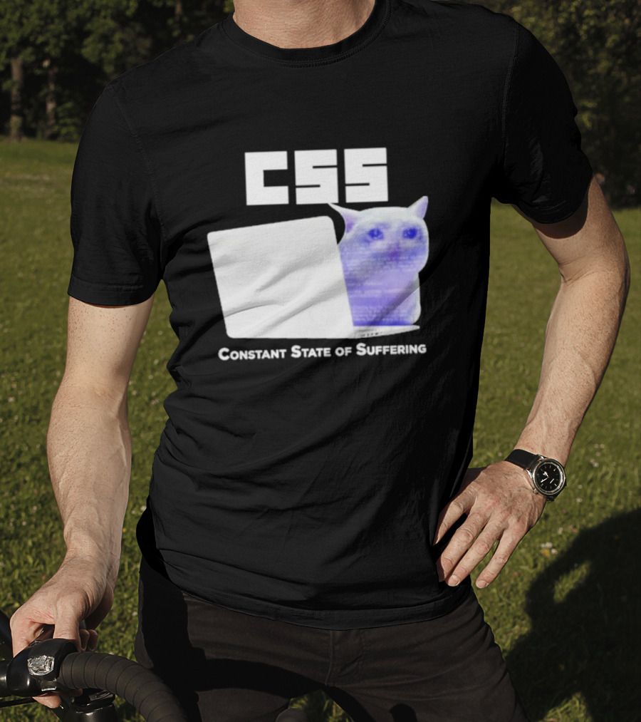 CSS Constant State Of Suffering Cat With Computer Retro Vibe T-Shirt