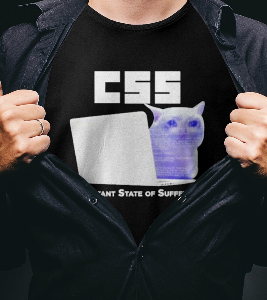 CSS Constant State Of Suffering Cat With Computer Retro Vibe T-Shirt