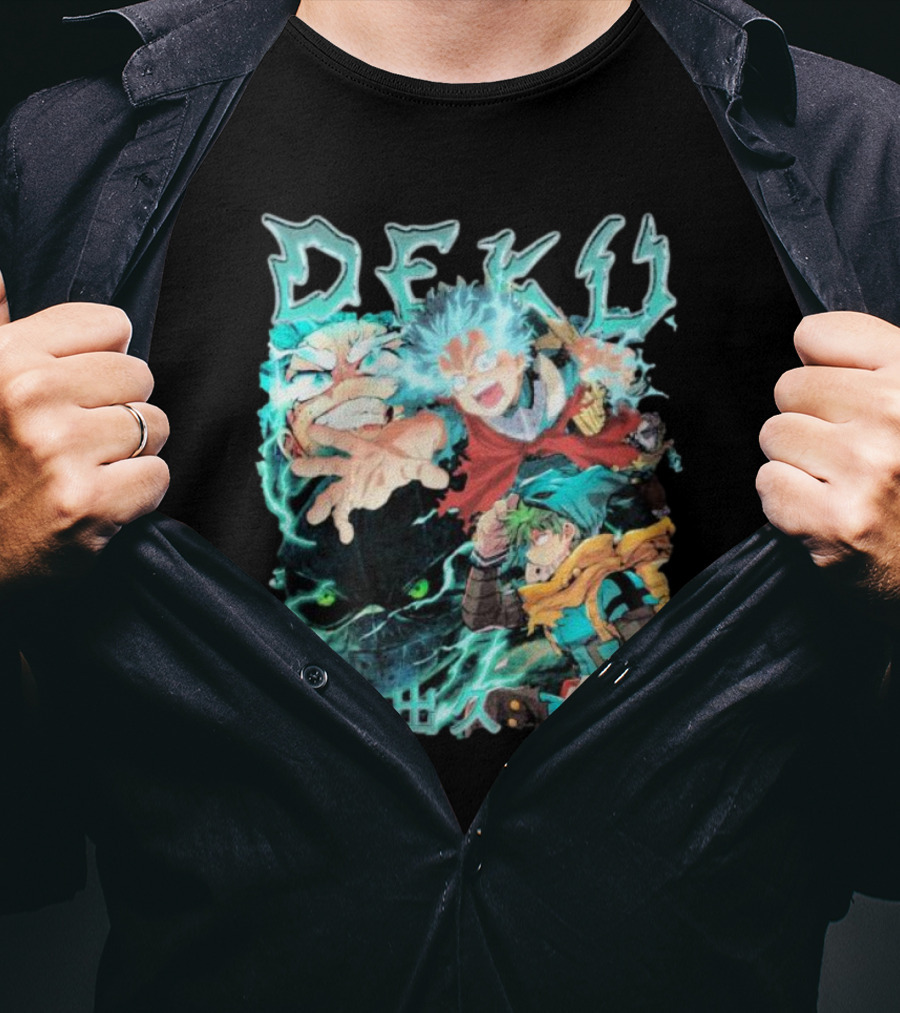 DEKU Midoriya Izuku My Hero Academia Anime Characters Electric Aura Battle Scene T-Shirt