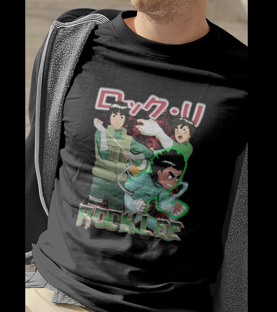 Rock Lee Dynamic Ninja Japanese Text T-Shirt
