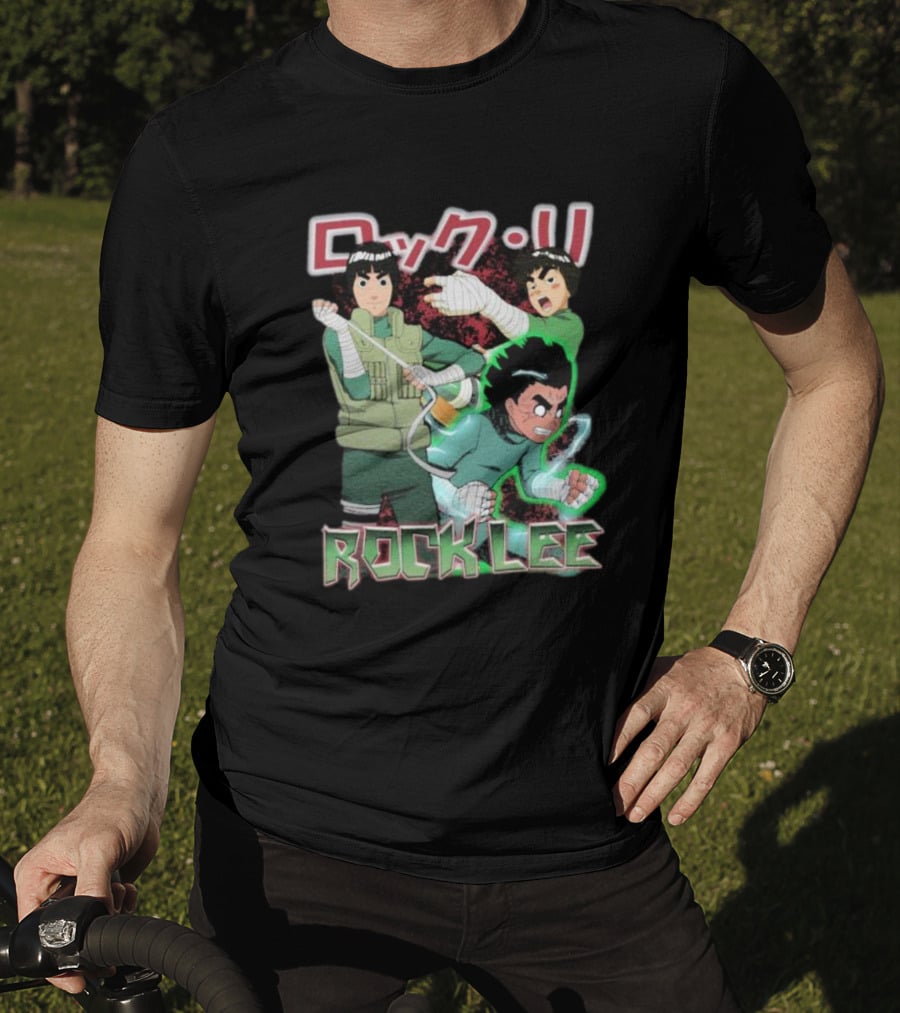 Rock Lee Dynamic Ninja Japanese Text T-Shirt