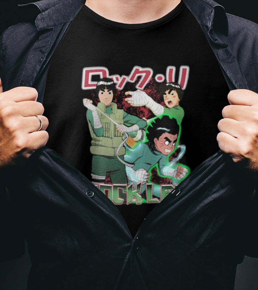 Rock Lee Dynamic Ninja Japanese Text T-Shirt
