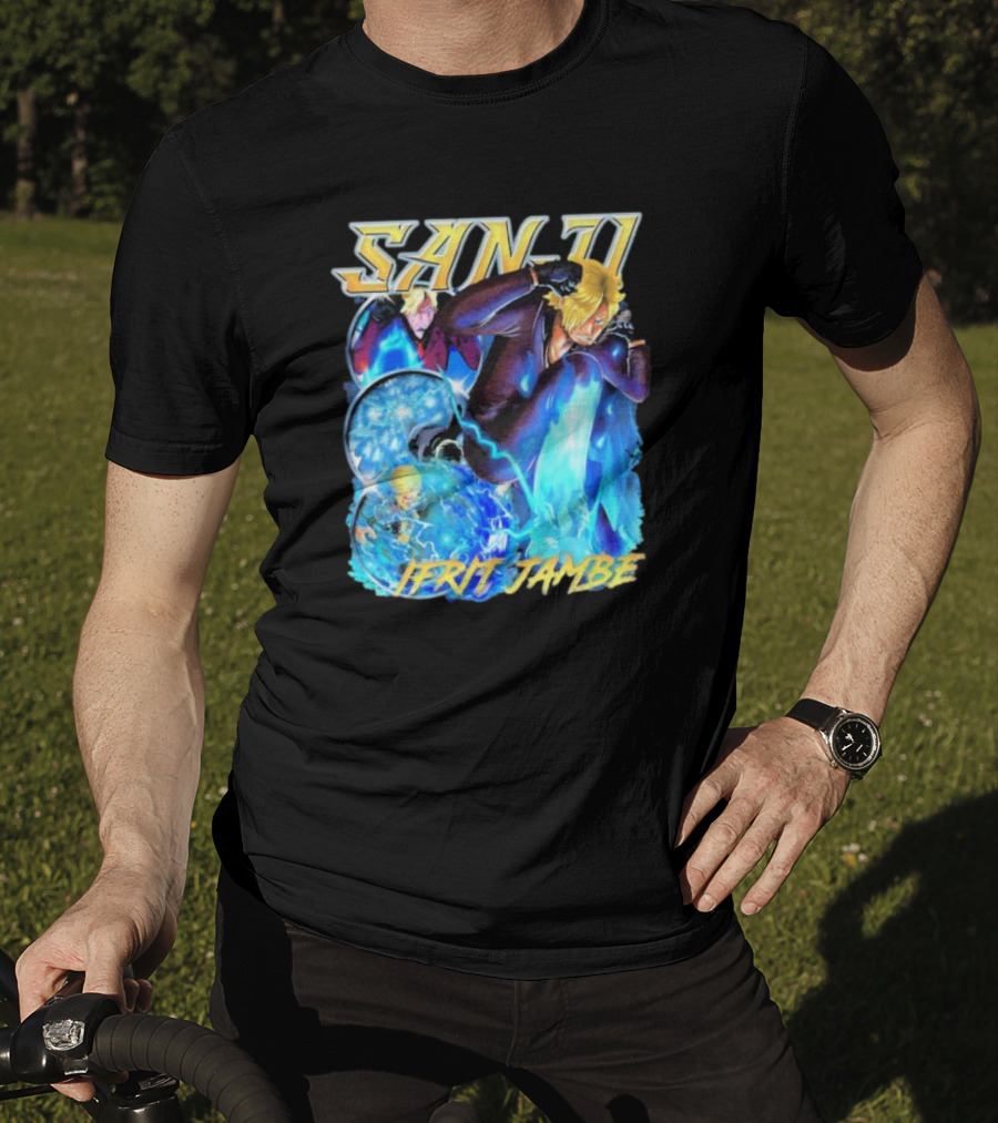 Sanji Ifrit Jambe Fiery Battle Stance Anime T-Shirt