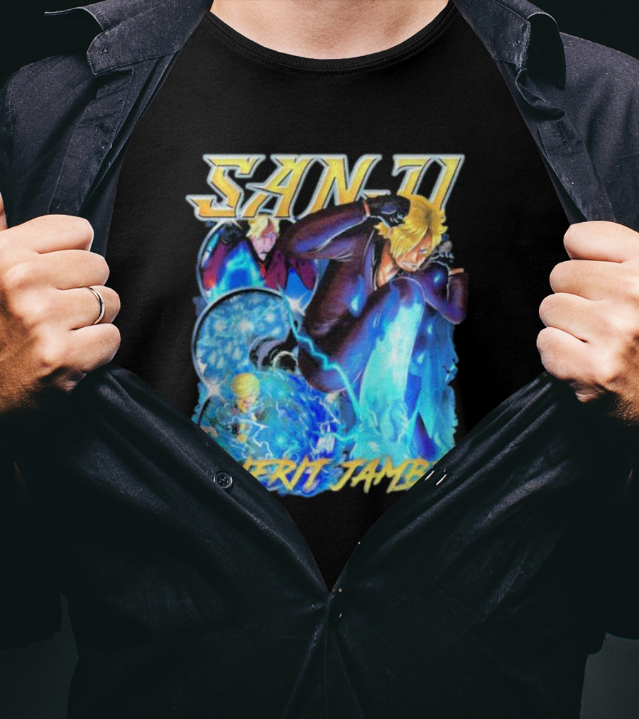 Sanji Ifrit Jambe Fiery Battle Stance Anime T-Shirt